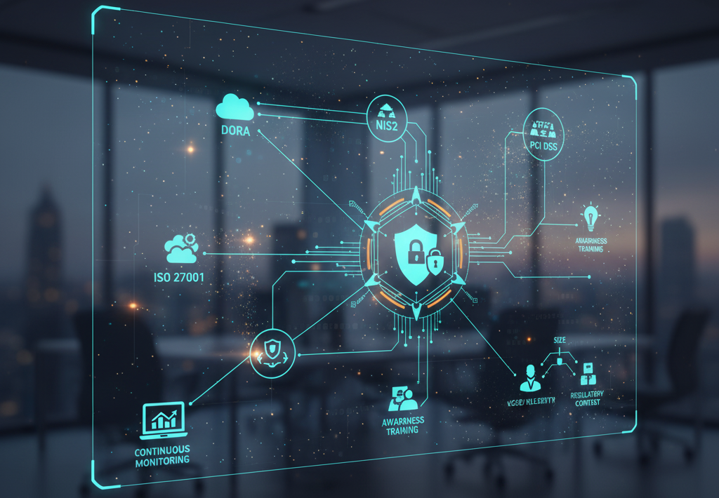 Frameworks: DORA, NIS2, ISO 27001, SOC 2